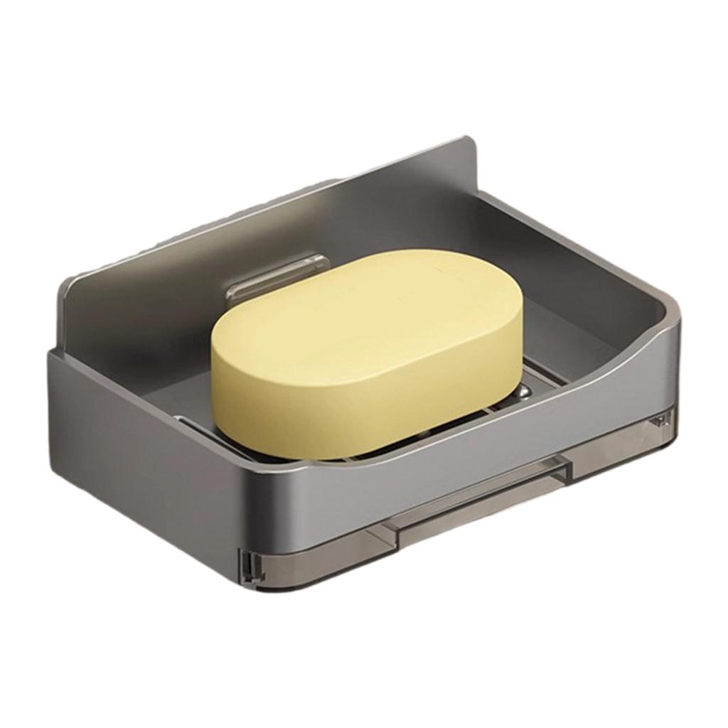 Plastic Soap Dish Organizer with Draining Tray for Bathroom Countertop Sink Shower Storage Rack Kitchen Sponge Holder