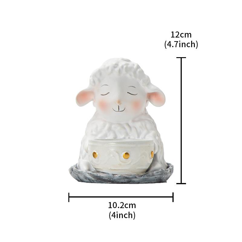 

Cute Resin Sheep Candle Holder for Christmas Decor Unique Animal Shaped Tealight Candle Holders for Home Decoration