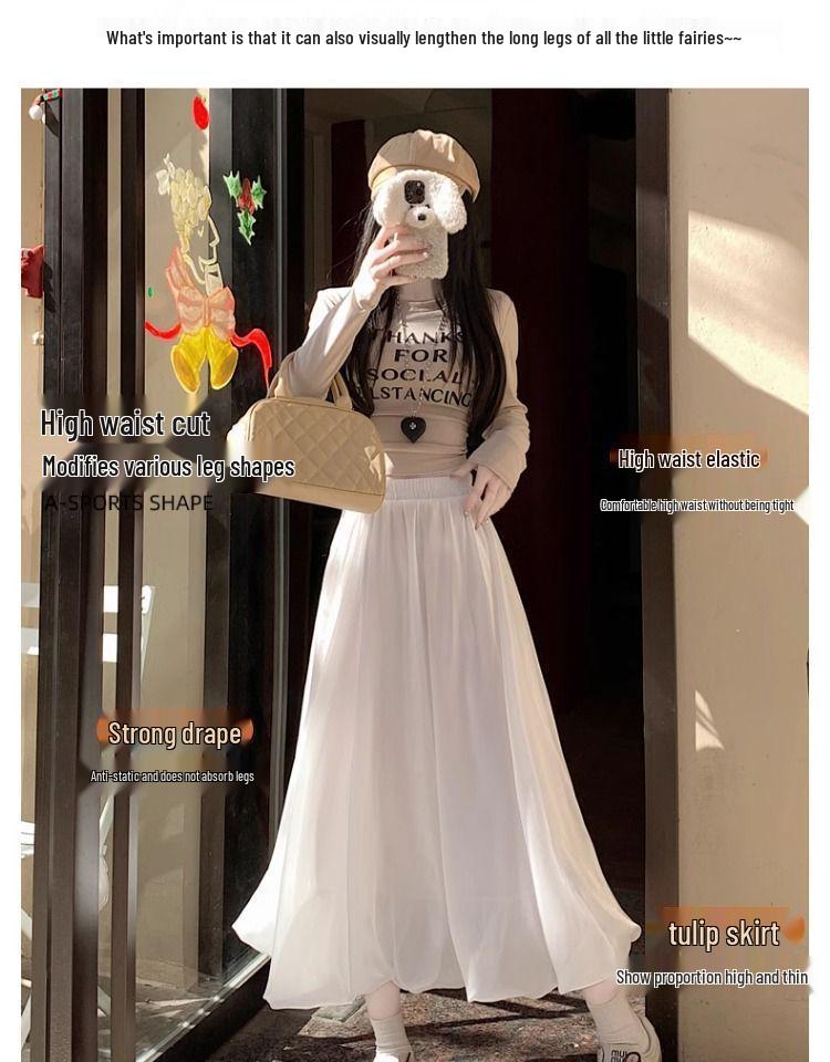 Women's Shimmering Pink A-line Tulle Midi Skirt with Pearl Puff Flower Design, High Waist, Perfect for Spring, Summer, and Autumn