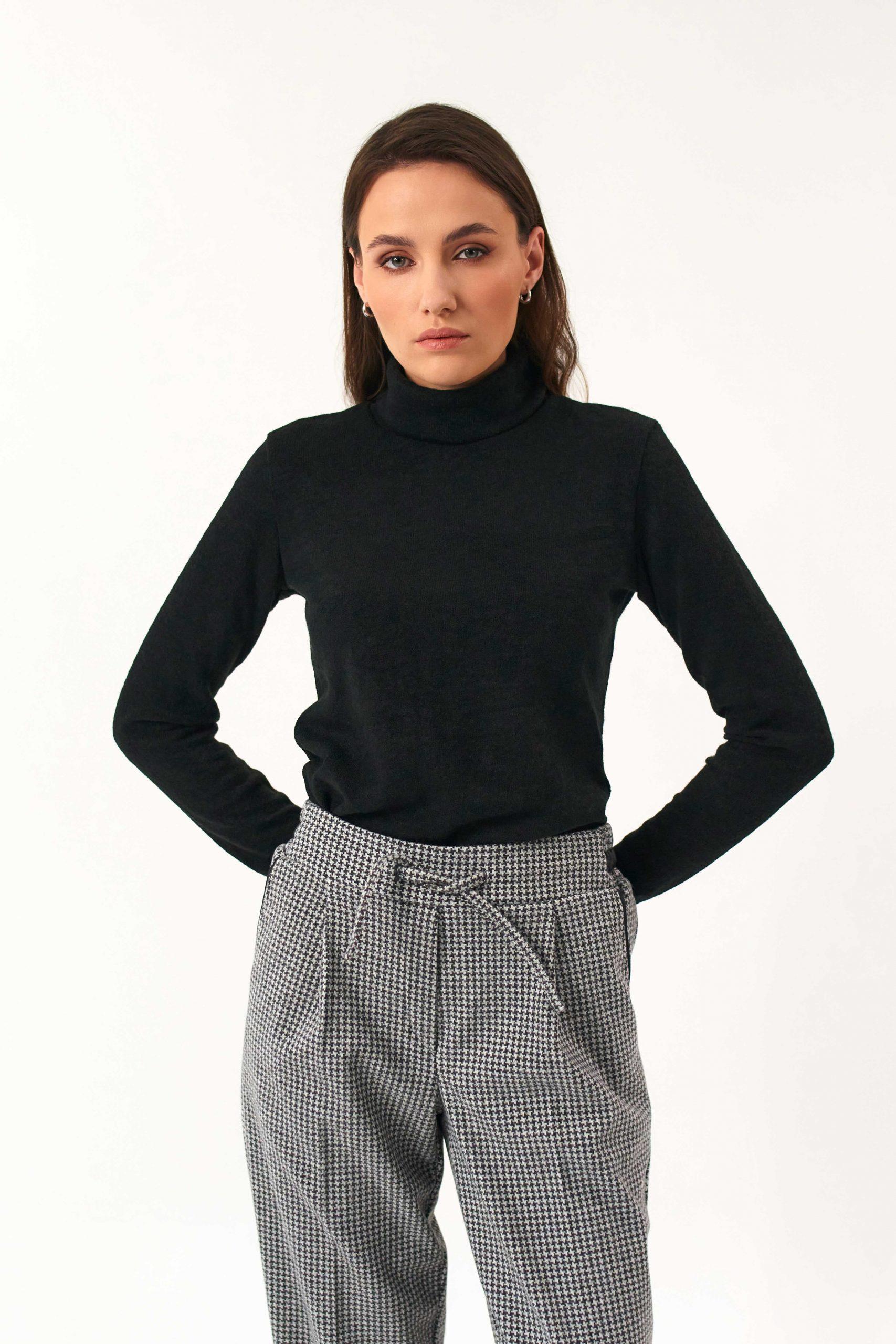 

Базовий гольф джерсі довгий рукав тепла тканина 46 чорний