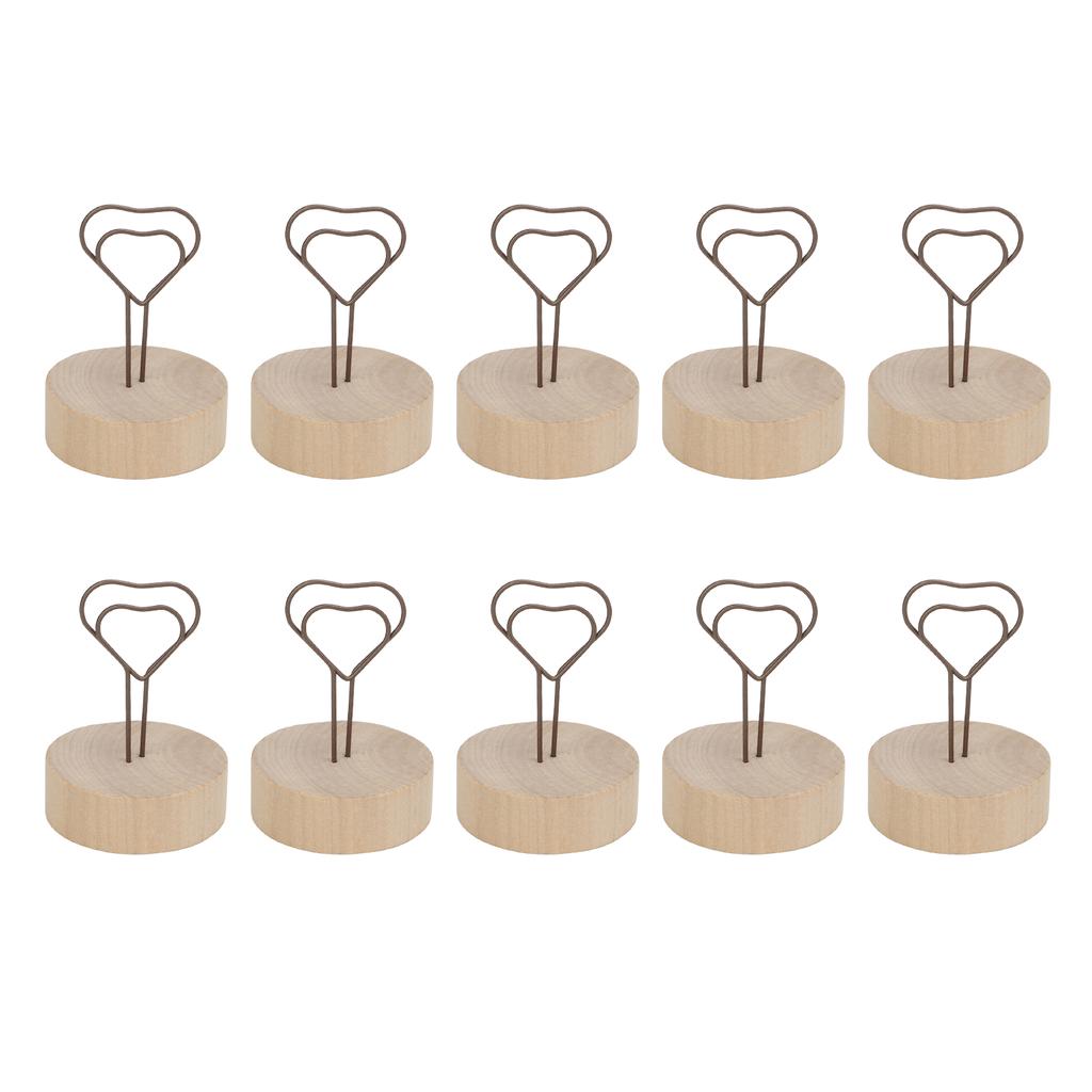 10Pcs Table Card Holder Retro Heart Shape Cute Design Business Card Photo Holder for Office Home Des