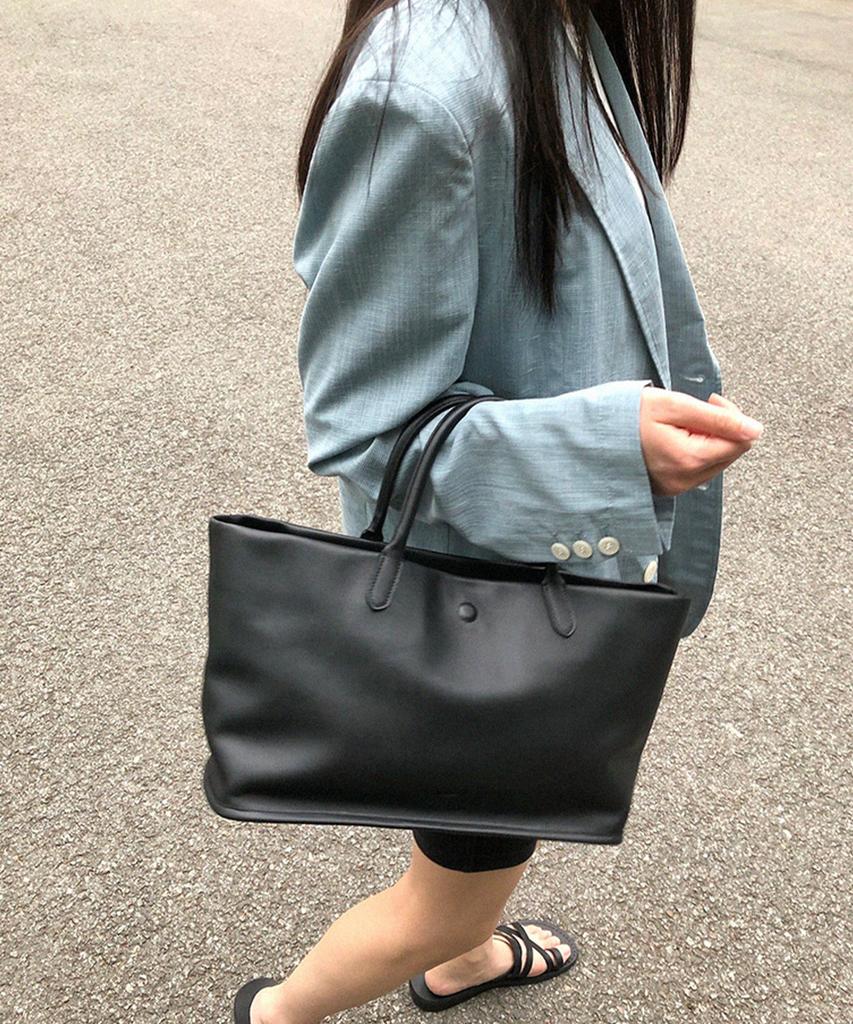 Mobett Vélo Cowhide Tote Bag - Black (Big)