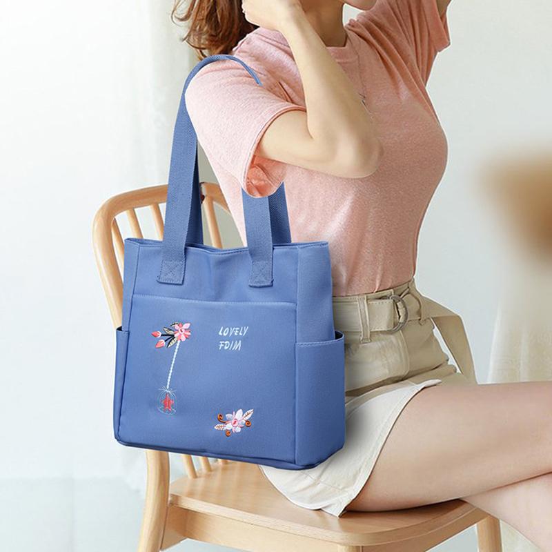 2025 Nouă Modă Geantă de Mână Brodată Capacitate Mare Ușoară Multi-buzunar Geantă de Umăr Leisure Joker Geantă Tote de Călătorie