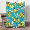 3D Printed Pokemon Pikachu Flannel Blanket Cartoon Anime Throw Soft Warm Bed Sofa for Kids Adult All Season Portable Travel
