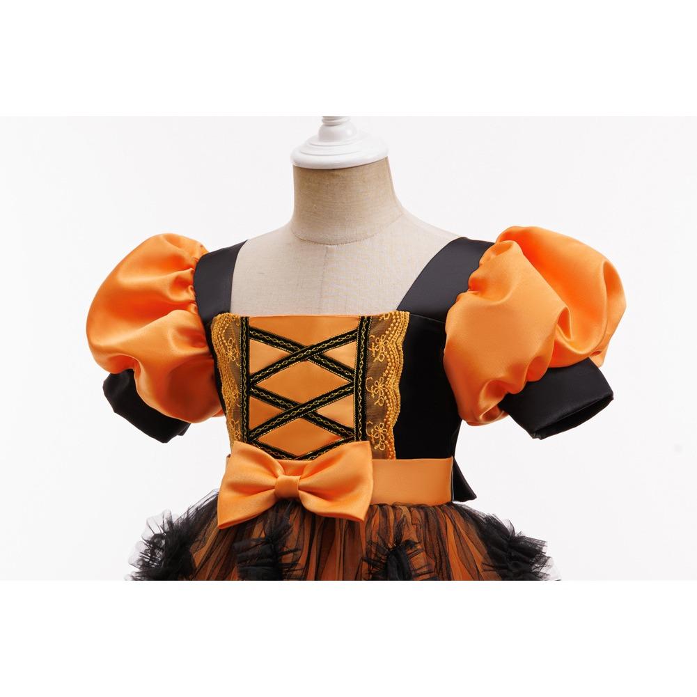 Halloween Children Pumpkin Costume Girls Witch Cosplay Party Performance Costume 8629  Little Girl's Favourite Dress Dresses
