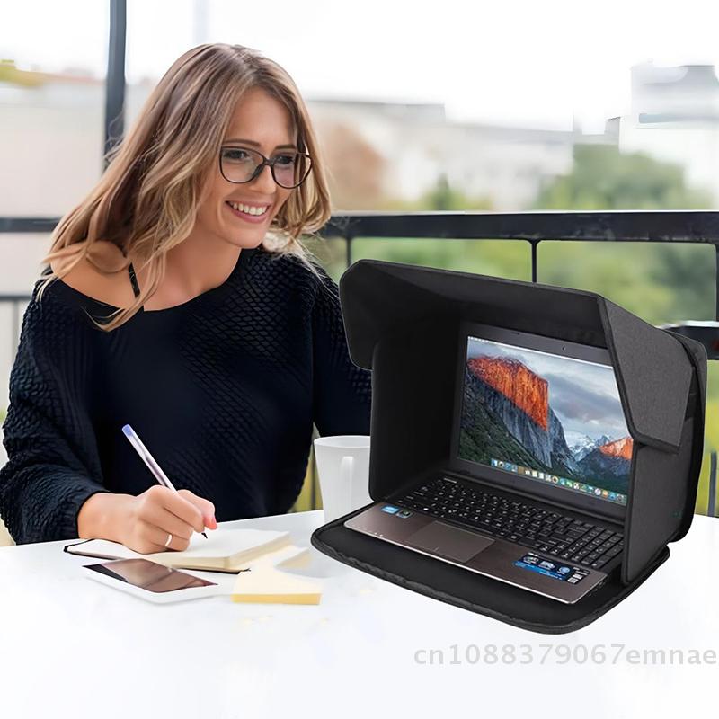 Leichte Laptop-Sonnenblende, faltbare Sichtschutzhaube für 14-16 Zoll Outdoor-Geräte, Blendschutz-Bildschirmschutz