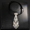 Cravatte Formali di Lusso per Affari con Nappa Cristallo Strass Accessori per Abbigliamento Formale