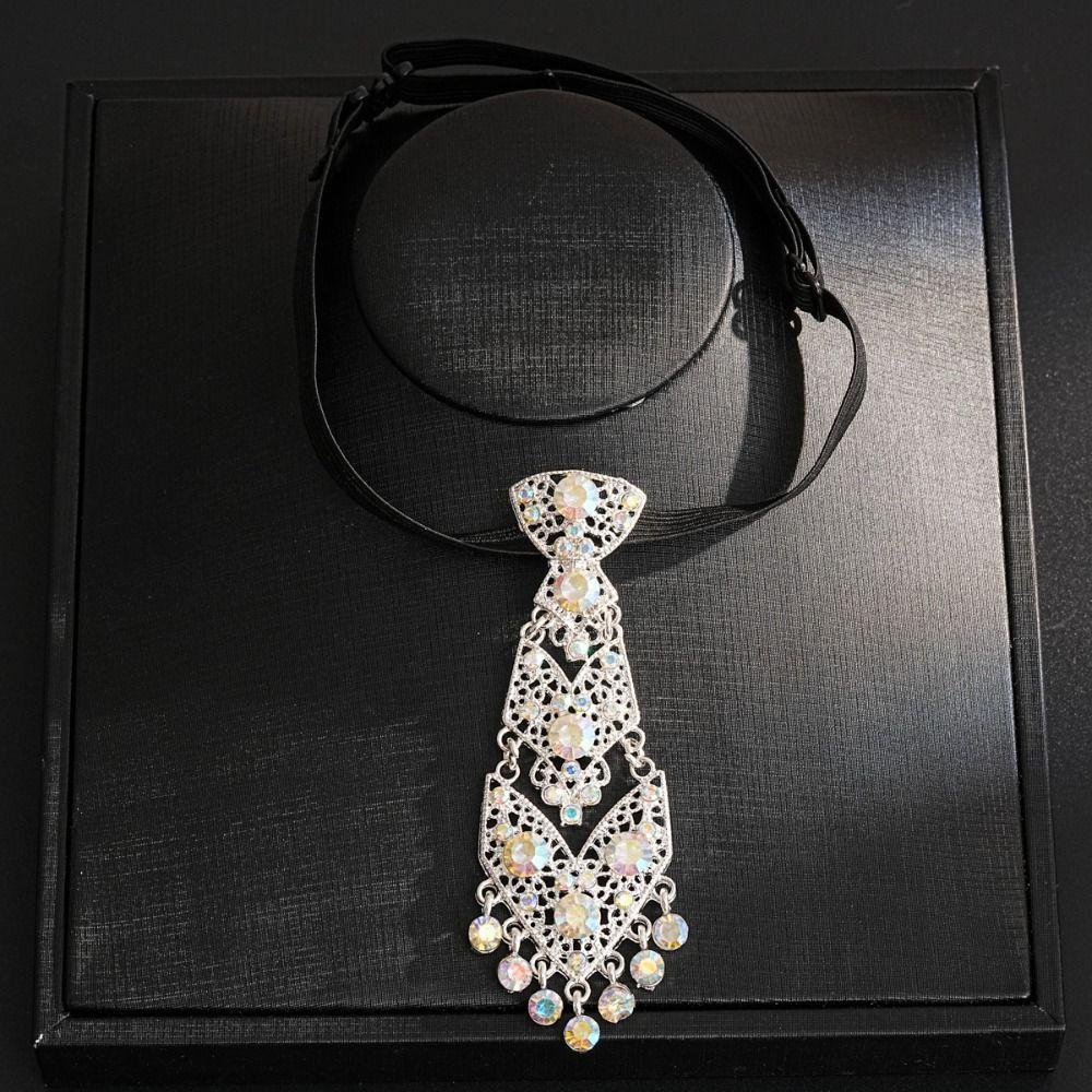 Cravatte Formali di Lusso per Affari con Nappa Cristallo Strass Accessori per Abbigliamento Formale