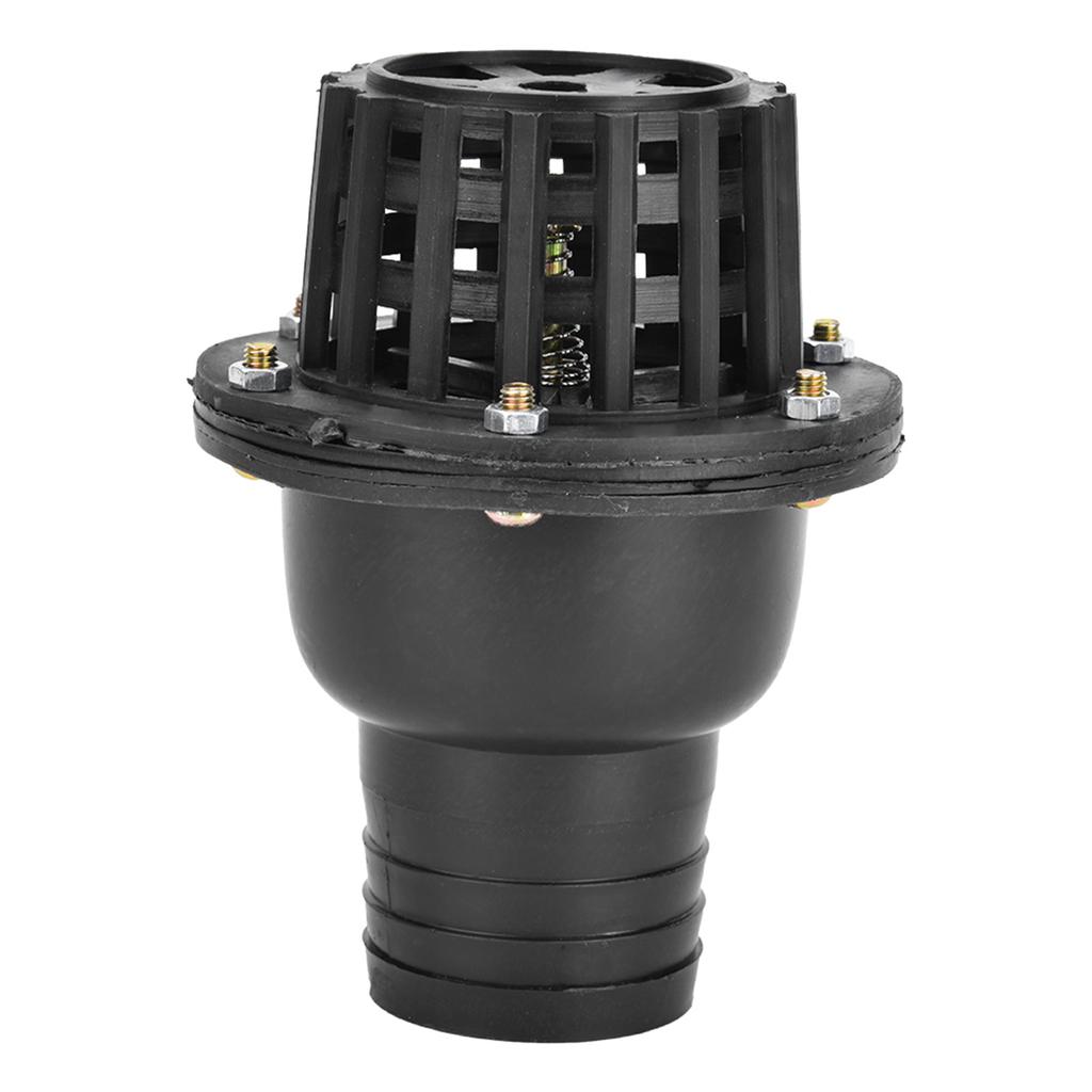 Water Pump Foot Valve Black PVC Low Pressure Flat Check Valve for Fluid Machine(2in)