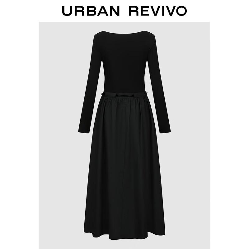 UR Women's French Style Cowl Neck Belted Dress