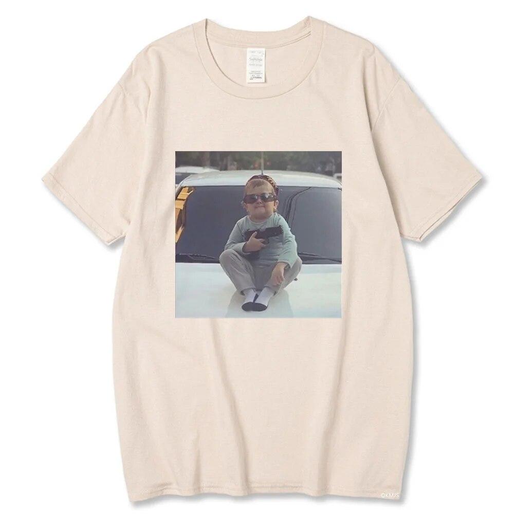 2023 New Hasbulla Fighting Meme T Shirt Unisex Women Mini Khabib Blogger T-Shirt High Quality Crew Neck Pure Cotton Oversized Tees Unisex