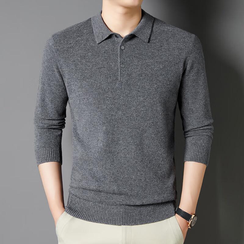 

YTMTST6464 Мужской пуловер с лацканами из кашемировой смеси 3XL