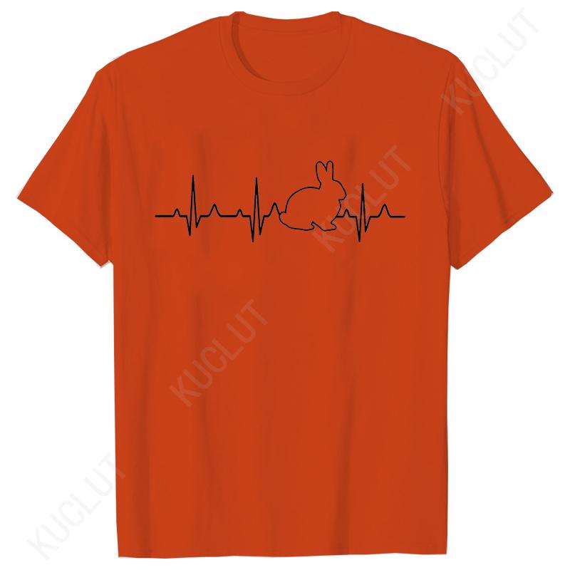 Bunny Heartbeat Shirts for Women Unisex Bunny Fashion Casual Tshirts Rabbit Cartoon Shirt Pet Rabbit Animal Lover Gift Tshirt Tops