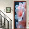 1Pcs Flowering bamboo Vinyl Door Sticker For Bedroom Home Decor Self Adhesive Removable Wall Decal Door Renovation Waterproof Poster