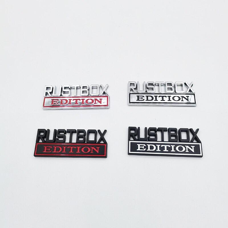 1Pc 3D Metal Rustbox Edition Logo Car Side Fender Rear Trunk Emblem Badge Sticker Decal