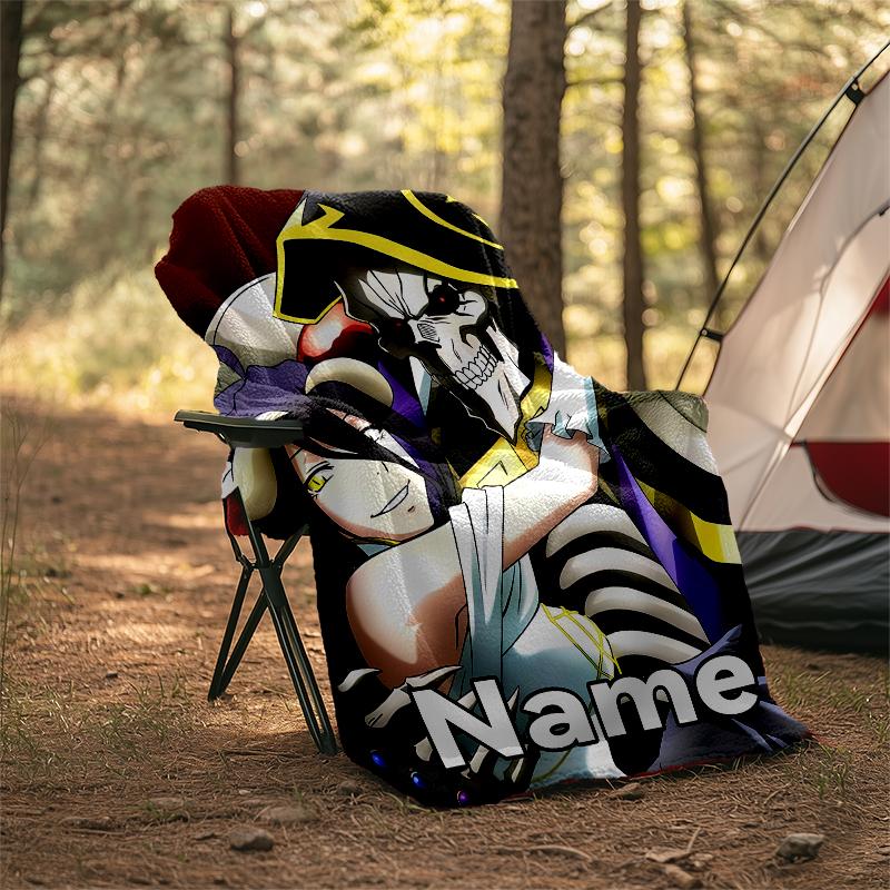 Personalized Custom Name Blanket - Overlord Print Design,Blanket for Sofa,Bed,Travel,Camping - Soft and Warm, Great Gift
