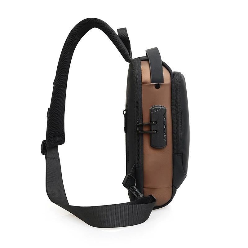Męska wielofunkcyjna antykradzieżowa torba na ramię USB męska Crossbody Cross Body Travel Sling Chest Bags Pack Messenger Pack dla mężczyzn