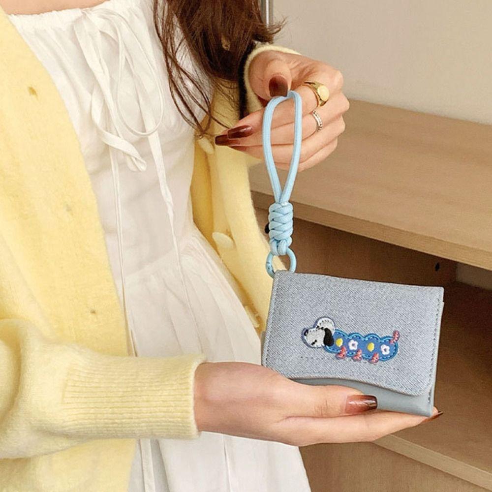 Embroidery Folding Purse Korean Style Card Holder Fashion Cute Puppy Short Wallet Girls