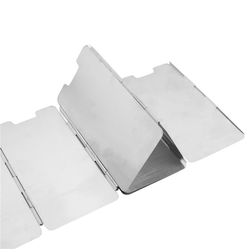 A03F-6X 9 Plates Foldable Outdoor Camping Cooking Cooker Gas Stove Wind Shield Screens Windshield