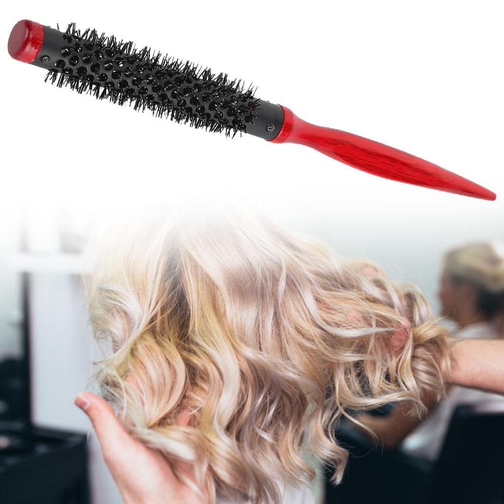 Roller Comb Wooden Pointed Tip Handle Nylon Bristles Hair Styling Brush Comb15