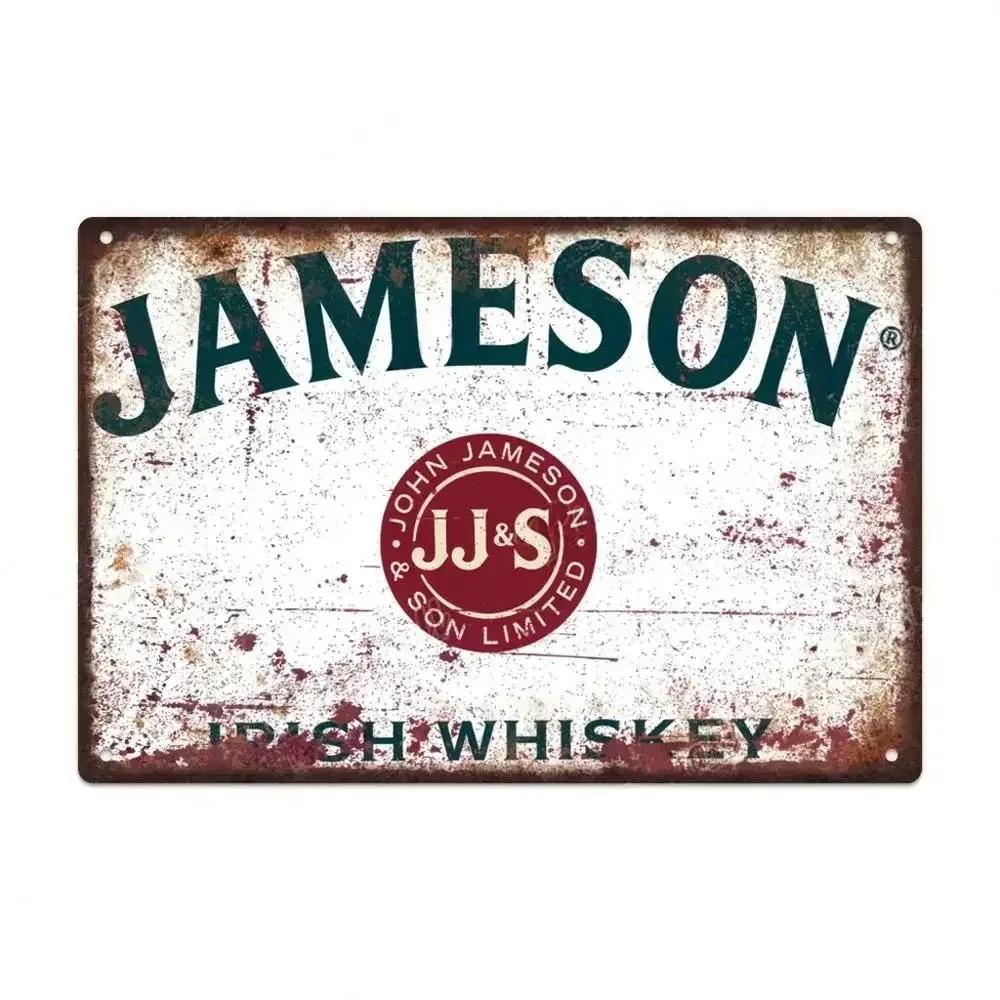 Vintage HAVANA CLUB,JAMESON,Značka Piva Kovový Plechový Znak Dekorativní Tabule Pro Klub Mužskou Jeskyni Bar Dílnu Hospodu Hotel Kavárnu Nástěnná Dekorace