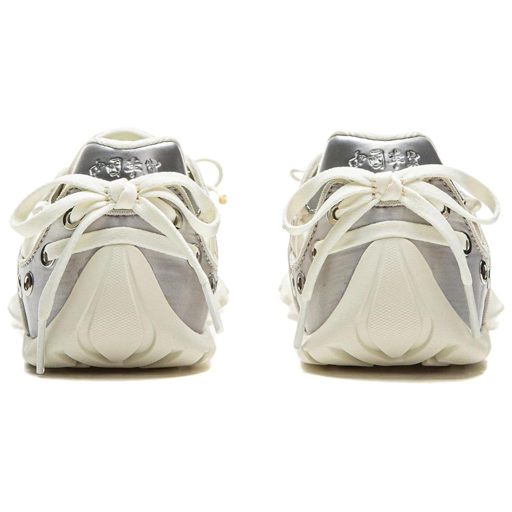 Li Ning Comfortable Ballet Style Lightweight Low Top Casual Shoes Women sneaker Silver AZGV274-1