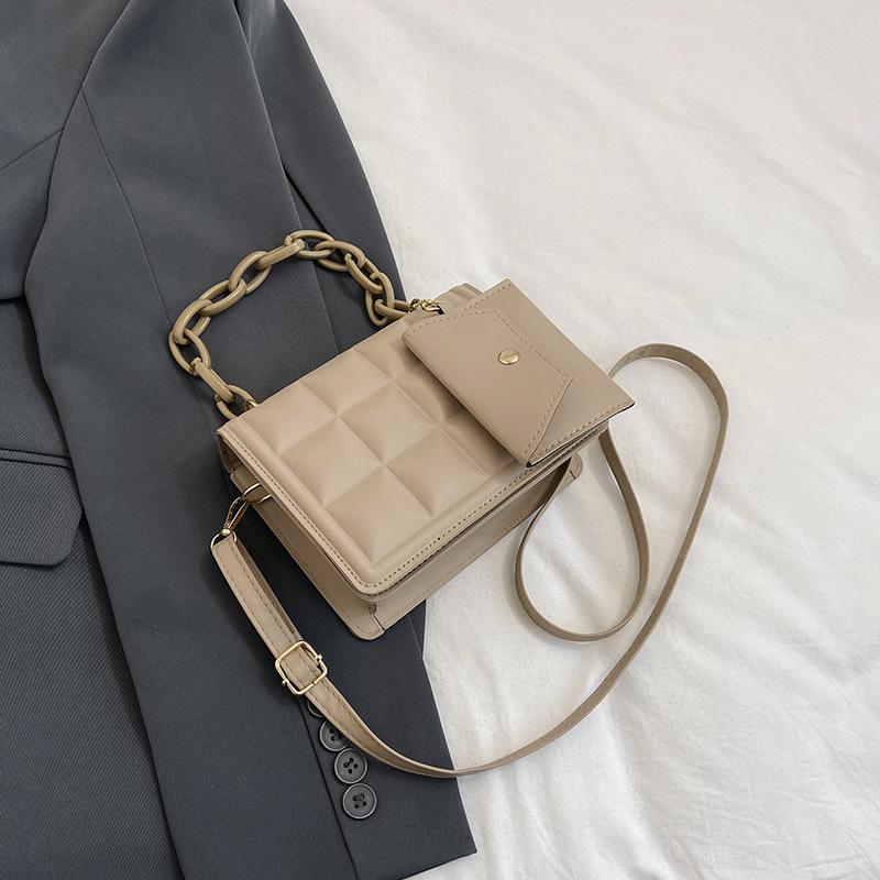 

Retro casual small square bag 2025 winter new Korean version fashion shoulder handbag simple fashion oblique span bag women хакі