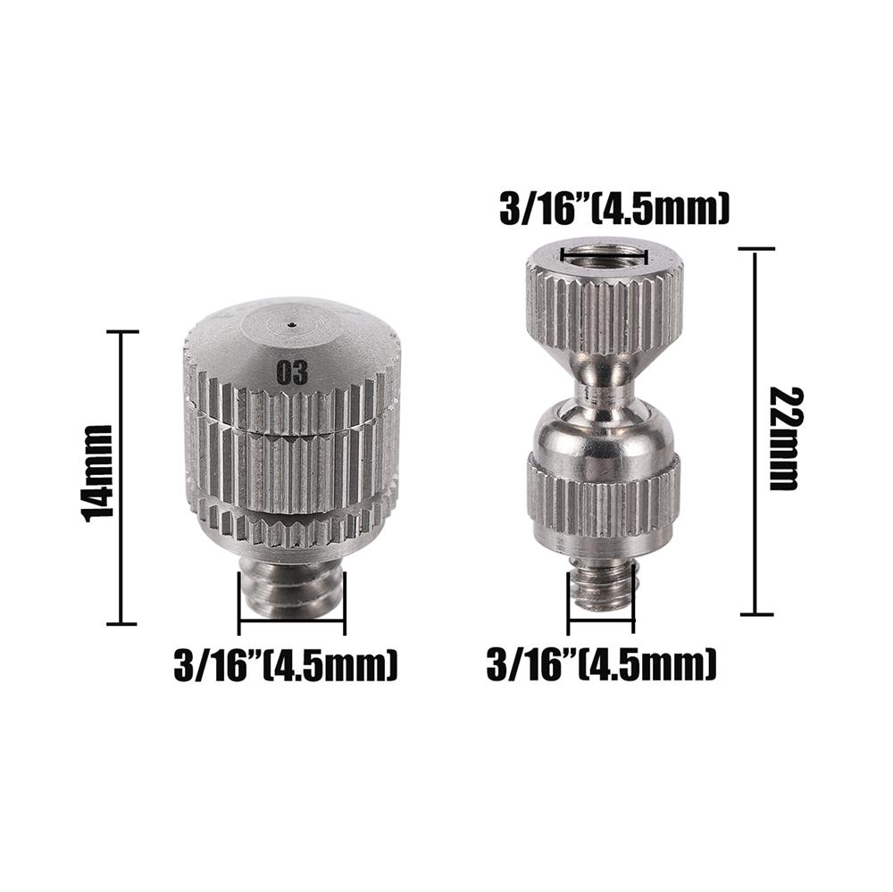 0.3/0.4/0.5/0.6mm Low Pressure Mist Nozzle and Direction Adjustable Nozzle Seat Garden Atomization Humidification Sprayer Head