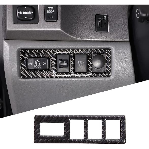 High Mounted Stop Lamp Switch Frame Sticker Trim for Toyota Tundra 2007-2013 Center Consoles Accessories, Real Carbon Fiber Automotive Interior