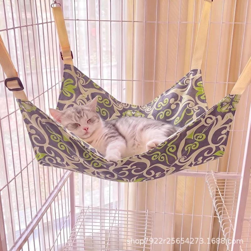 Hanging Cat Bed Hammock With Double Layer Thick Canvas Small Medium Large Cats Indoor Pet Sleeping Nest