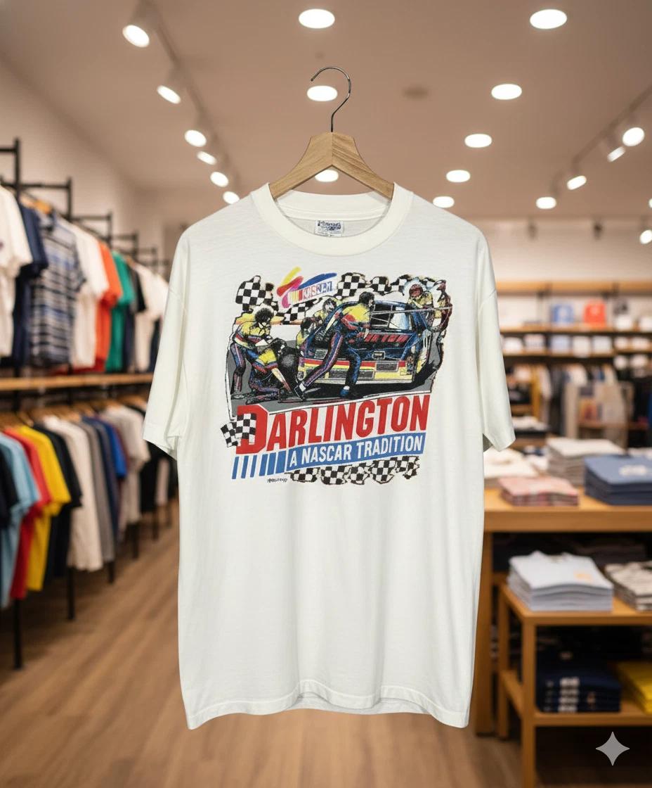 Vintage Darlington Raceway Stock Car Racing Graphic Unisex T-Shirt - T801 L