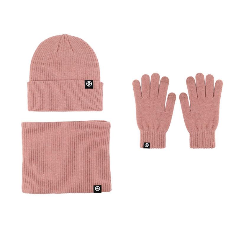 Winter Knitted Gloves for Warmth and Cold Outdoor Touch Screen Solid Color Plus Velvet Windproof Student Writing Wool Gloves for Riding Bike