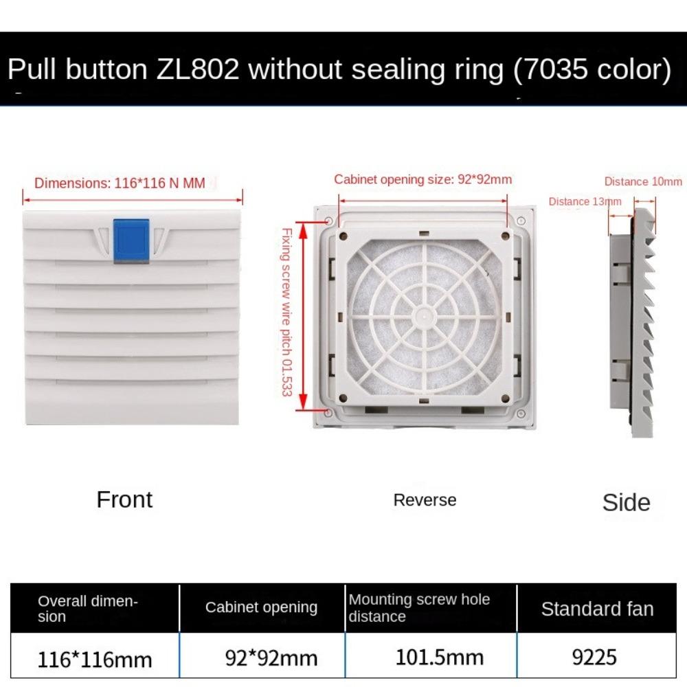 

Air Ventilation System ABS Cabinet Ventilation Filter White Without Fan Fan Filter Louvers Blower Exhaust