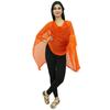 Frauen indische Chunni Chiffon-Mischung lange Pom Fransen Dupatta Schals Damenmode