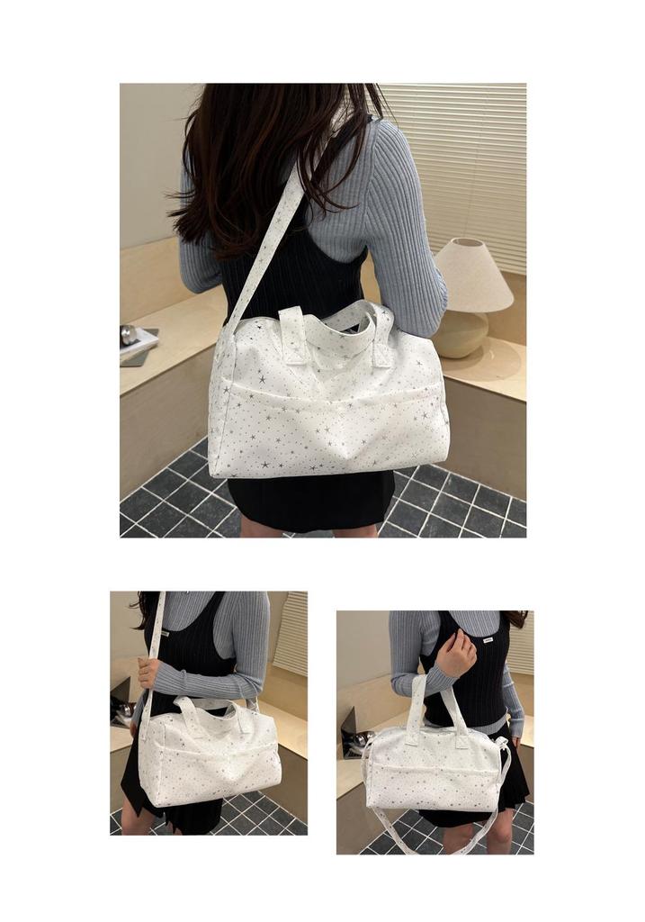 Star Print Large Canvas Crossbody Travel and Fitness Bag