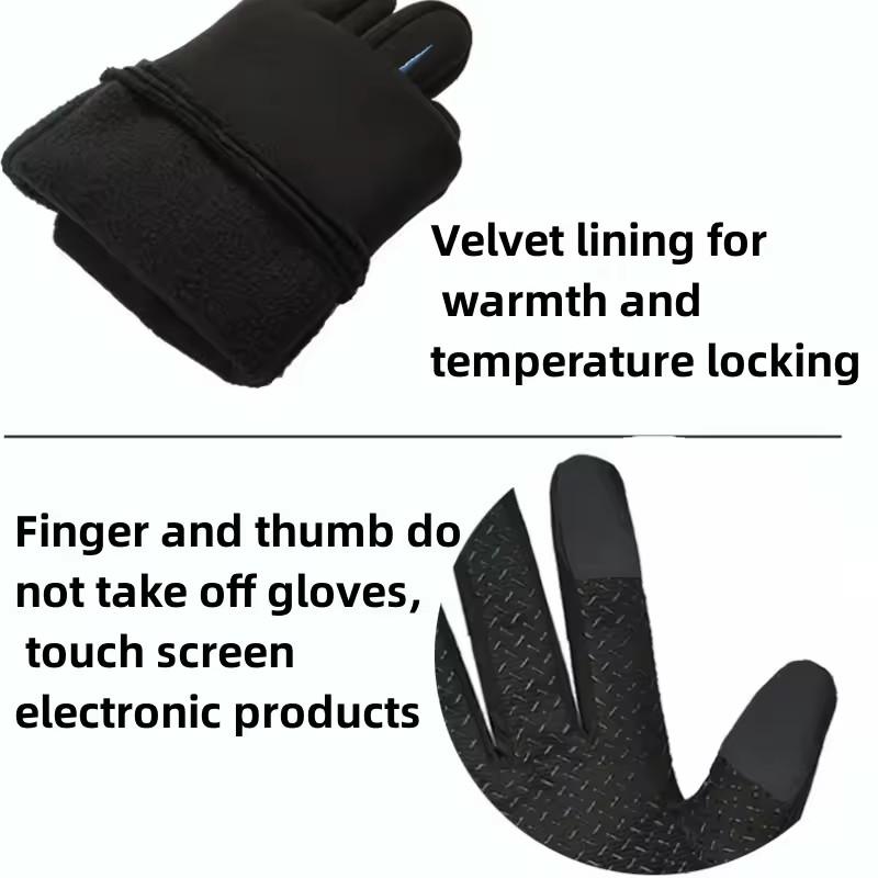Winter Warme Handschuhe Verdicktes Fleecefutter Fahrradhandschuhe Anti-Rutsch Kälteschutz Thermisch Touchscreen Outdoor Sport Skihandschuhe