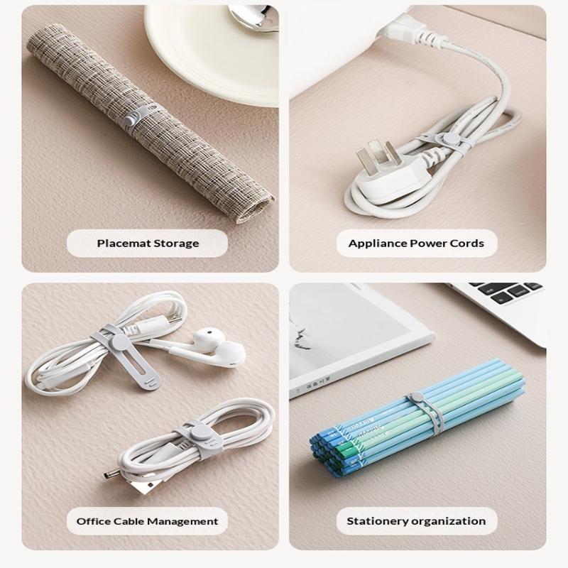 10 Pcs Creative Silicone Cable Organizer Data Cable Headphone Cable Storage Charging Cable Sorting Multifunctional Winder Strap