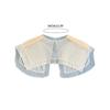Japanese Women Girl Fake Collar Shawl Scarf Faux Pearls Beading Vintage Shoulder Wrap Sheer Organza Half Shirt Poncho