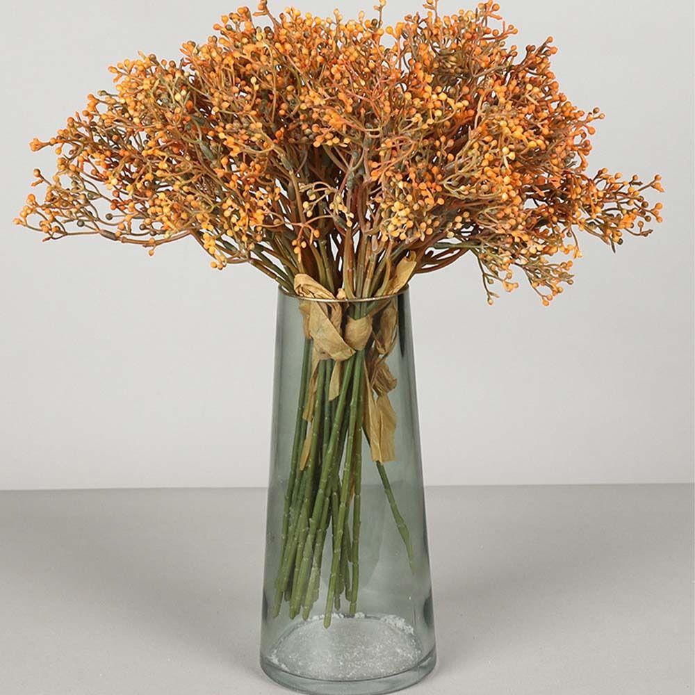 

5pcs Handmade Artificial Pearl Berry Branches Plastic Fake Flower Home Garden Decor оранжевый