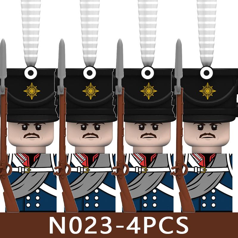 4pcs Medieval Castle Knight Building Blocks MIlitary Napoleon Soldier Figures War Army Legion Accessories Imperial Navy Bricks Toys