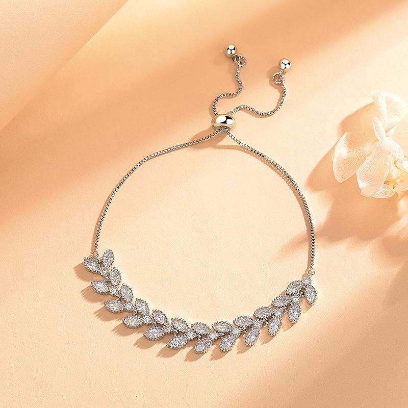 Elegant Wheat Ear Bracelet For Women With Moissanite Unique Pastoral High End Fashion Jewelry