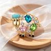 Diamond-studded Sheep Brooch - Unique Animal Design with A Touch of Sophistication