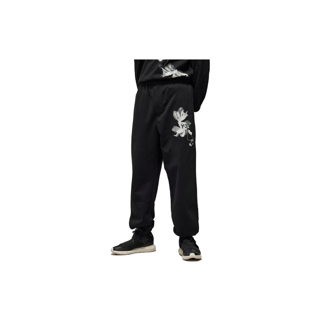 Y-3 SS24 Gfx Ft Pants Printed Cuffed Casual Pants Unisex Pants Black IN4339