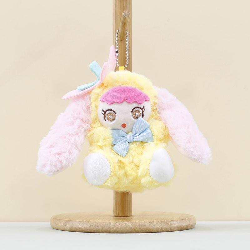Turn Into Baby Rabbit Plush Keychain Toy Cartoon Doll Backpack Gifts Pendant