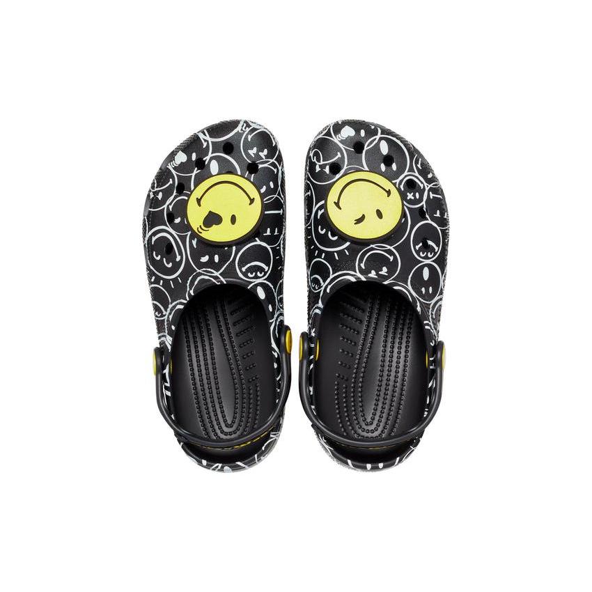 Crocs Classic Smiley World Clogs 'Black White' 207971-0C4