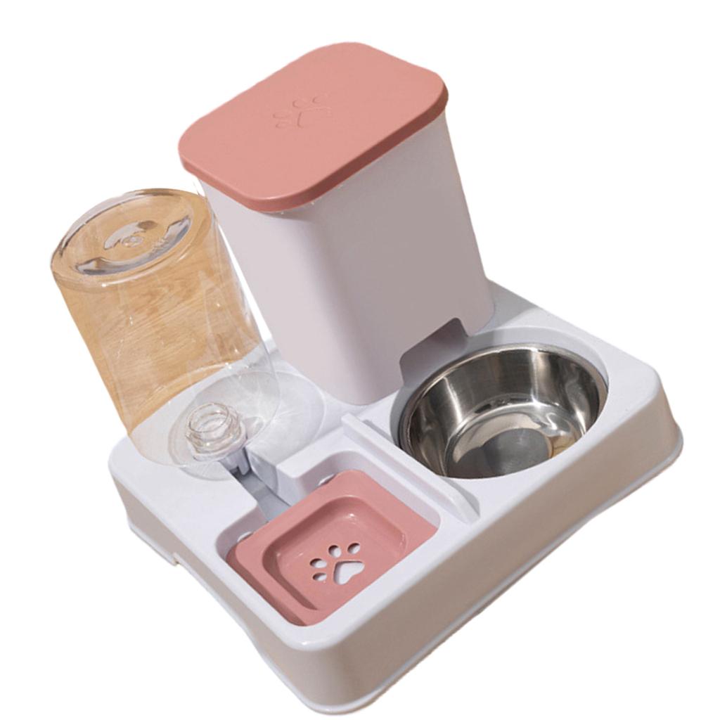 Large Capacity Food Feeder 2in1 Water Dispenser and Food Bowl Small Dog Cats Automatic Feeder for Daily Watering Feeding