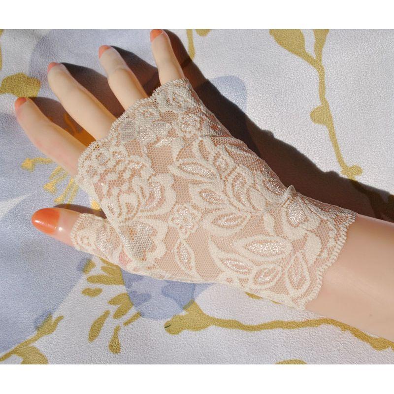 New Elastic Lace Half Finger Gloves Thin Short Finger Leakage Sun Protection Driving Non Slip UV Protection Scar Covering Tattoo