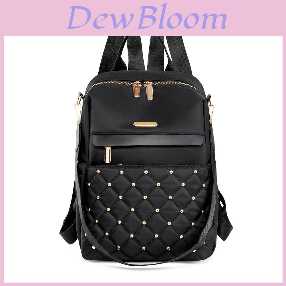 Fashion Solid Color Golden Bead Decoration Women Casual Backpack For Daily Use