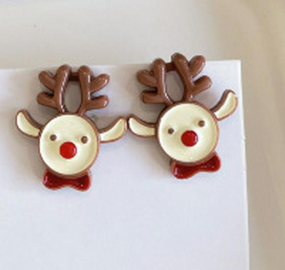 Kids' Christmas Cartoon Princess Clip-On Earrings: Cute, No Piercing Needed