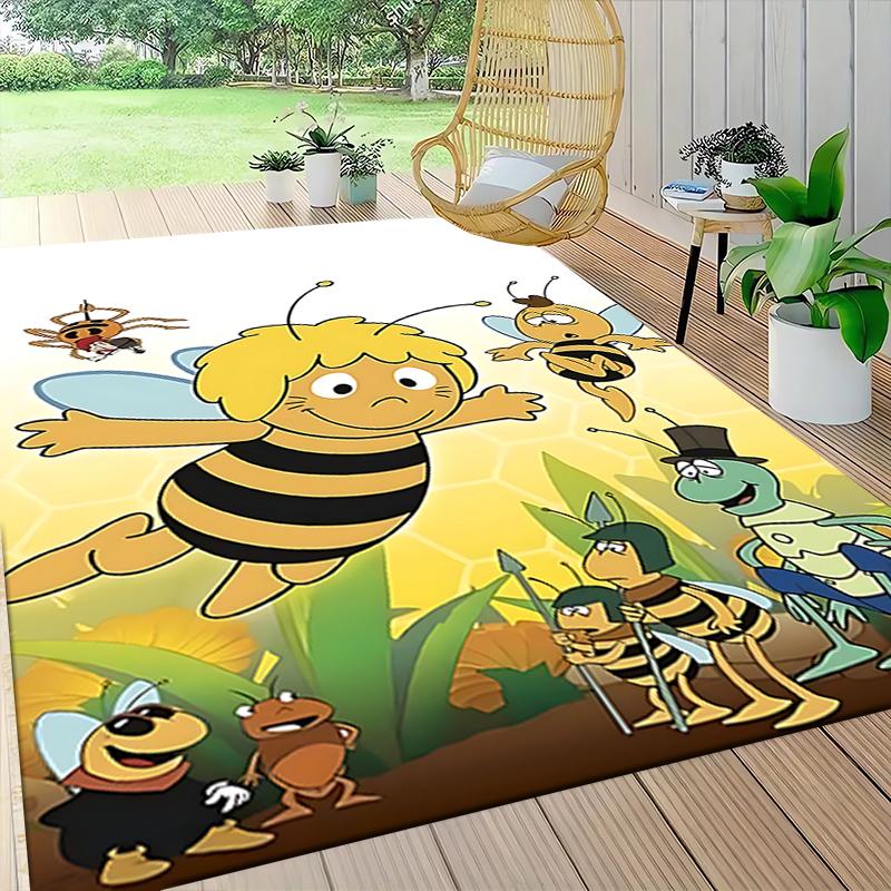 1Pc Bee Garden Carpet Rug Customizable Soft Washable Antislip Home Living Room Sofa Mats Personalized Rug 09173